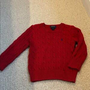 Polo Ralph Lauren Kids Red Cable Knit Sweater